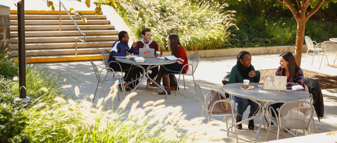 Students Working Outside Maginnes